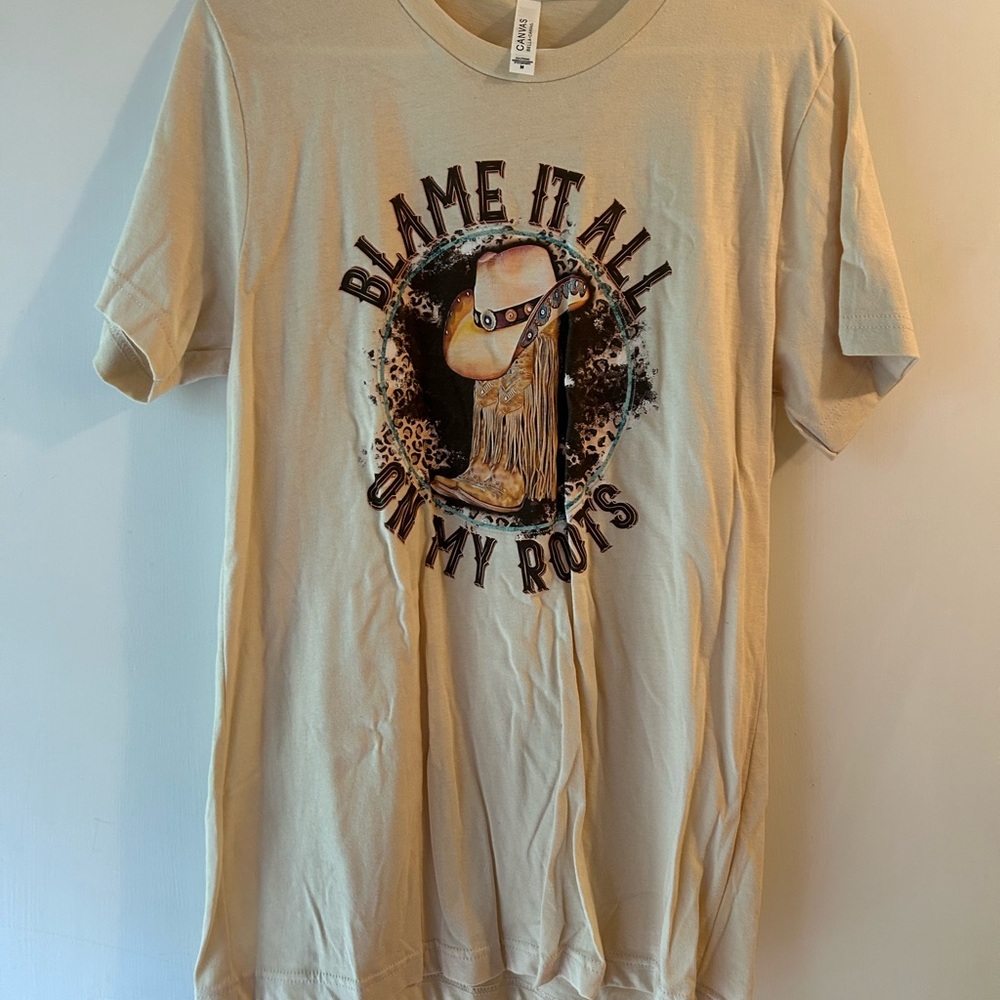 Beige Graphic Tee - Short Sleeve